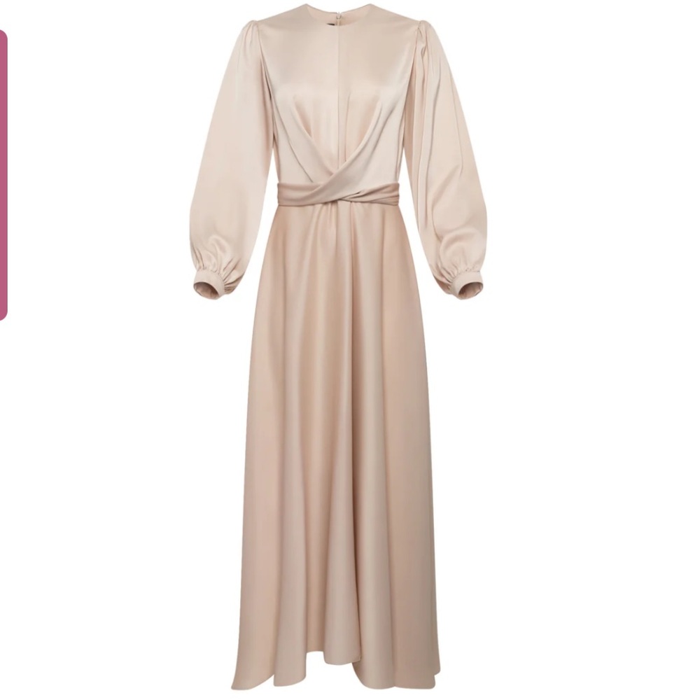 Satin Wrap Waist Maxi Dress
